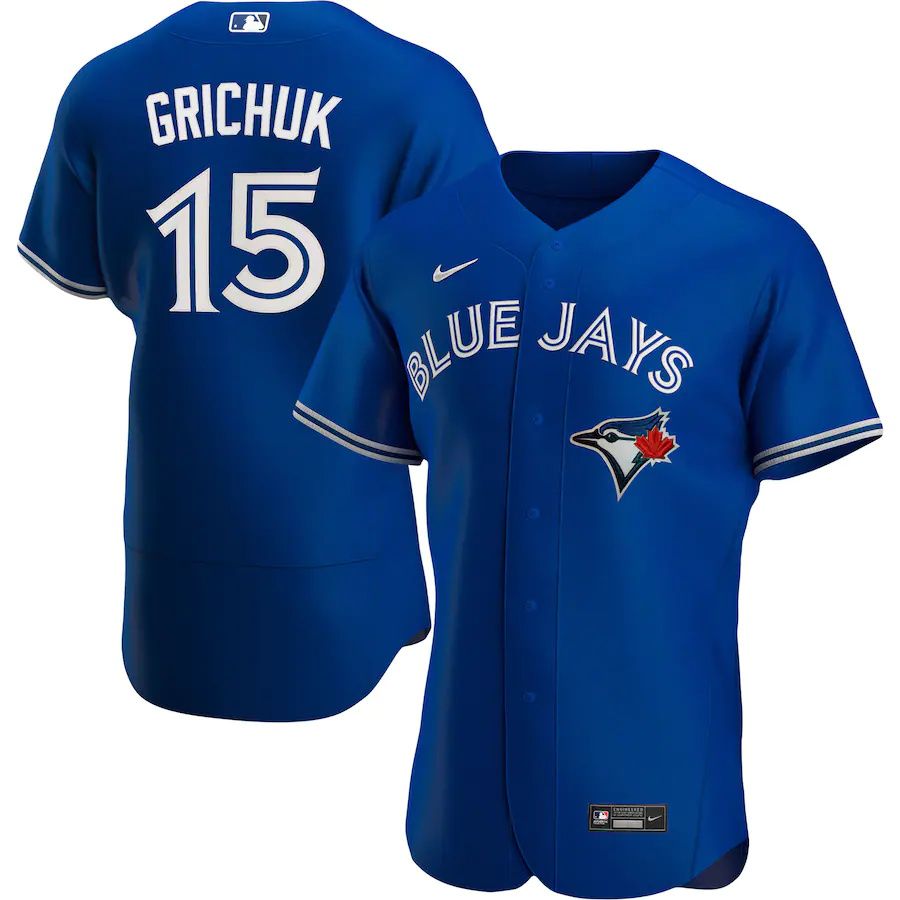 Mens Toronto Blue Jays #15 Randal Grichuk Nike Royal Alternate Authentic Player MLB Jerseys